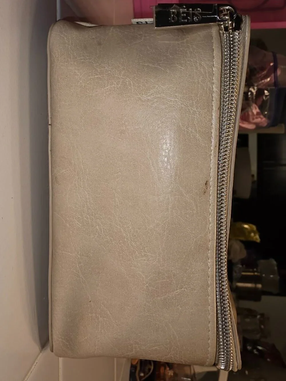 BEIS Beige Makeup Travel Toiletry Bag